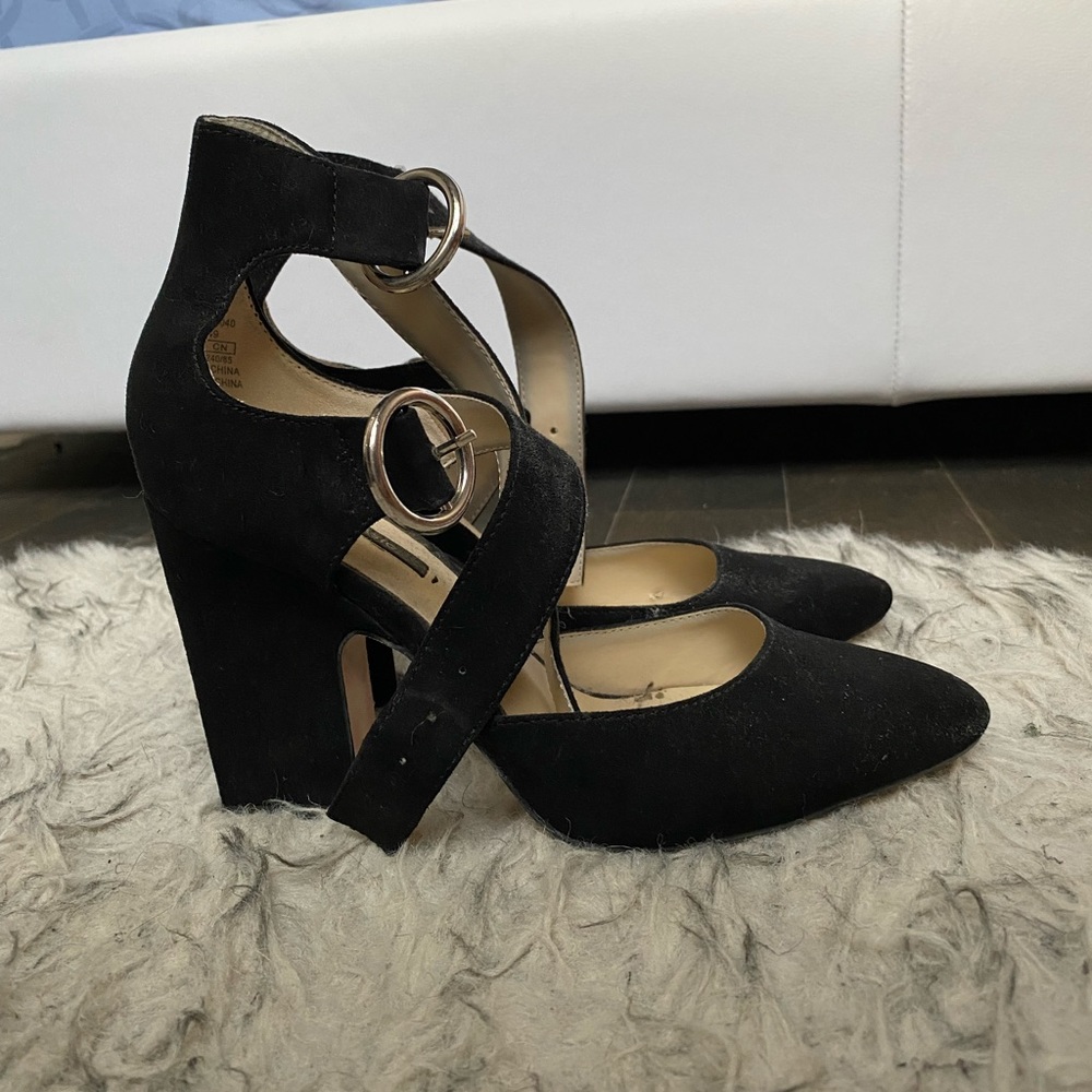 Zara basic faux suede Mary Janes